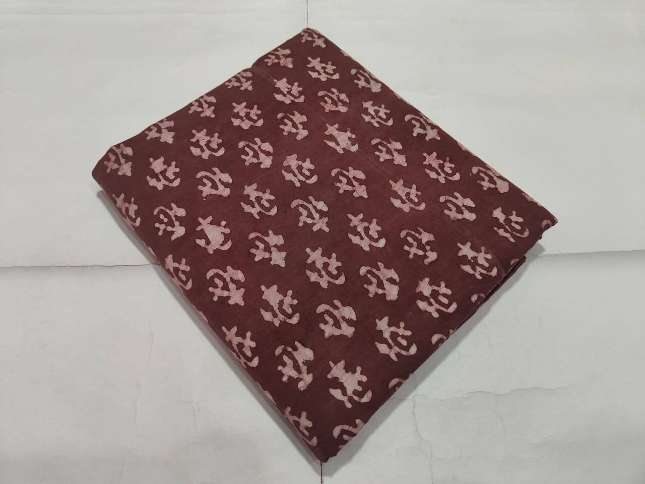 Maroon Booti Printed Cotton Fabric Traditional Style | Maharani Vastra