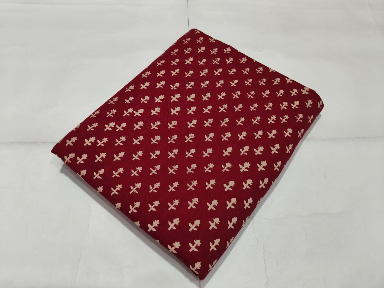 Red Mini Booti Printed Cotton Fabric | Maharani Vastra