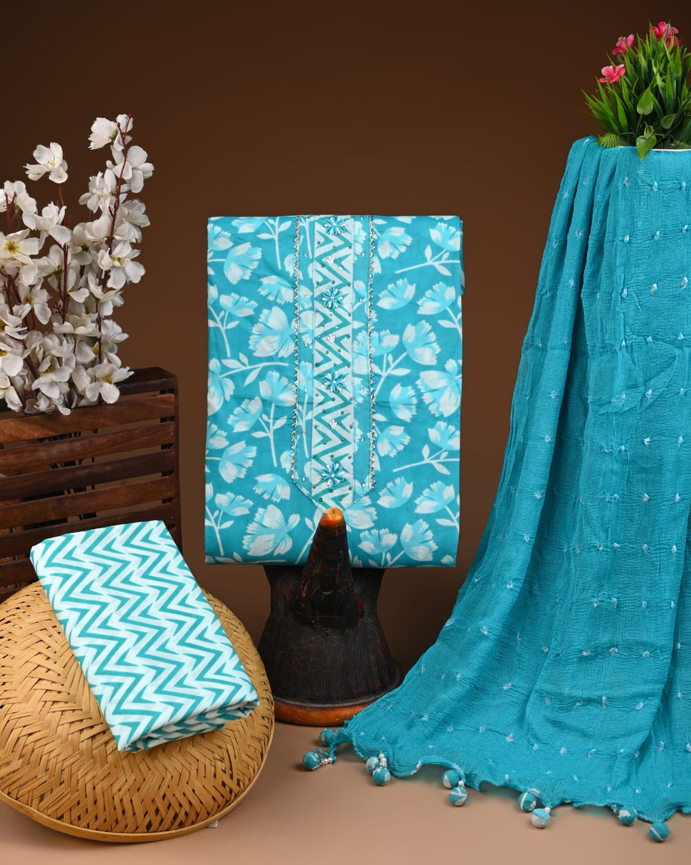 Cotton Gota Pati Suit Sets