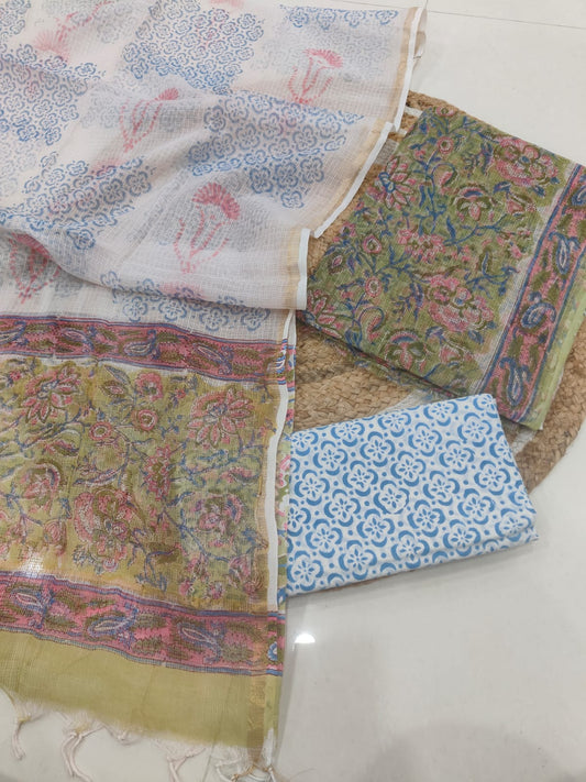 Multicolor Floral Printed kota doriya Suit Set (MVFKO22)