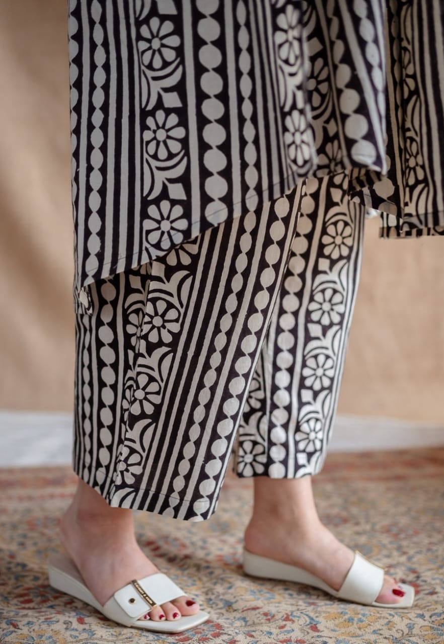 Black White Printed Designer Co-ord Set