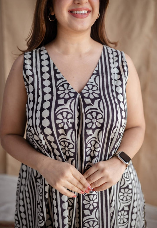 Black White Printed Designer Co-ord Set