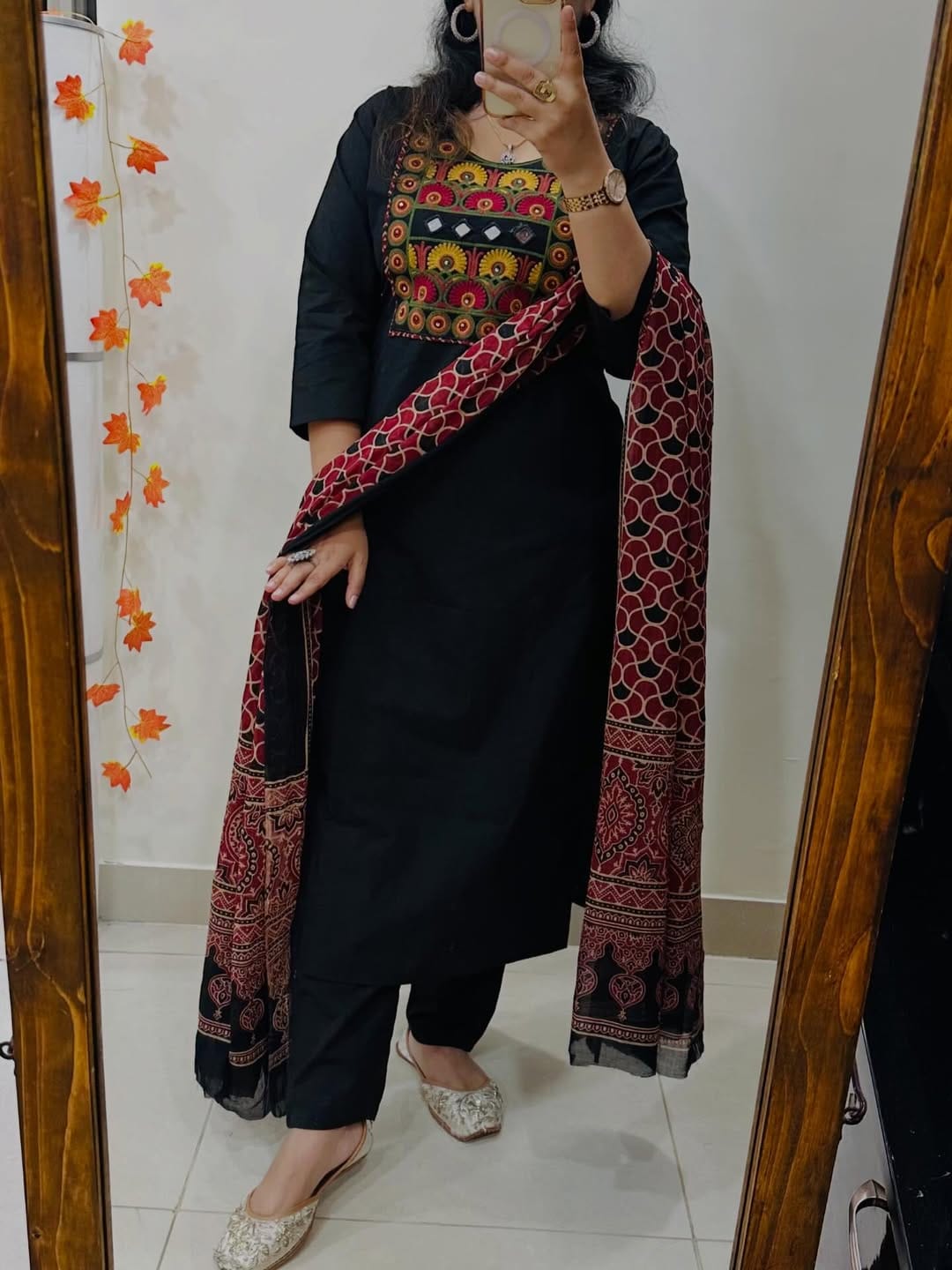 Black Designer Kurta Pant Set with Dupatta for Women