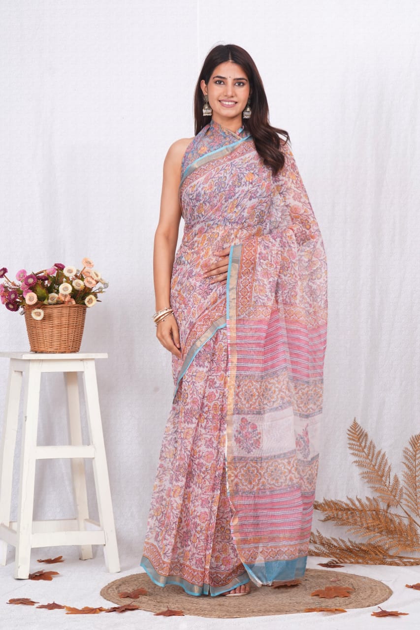 Multicolor Printed kota doriya Saree (MVKS05)