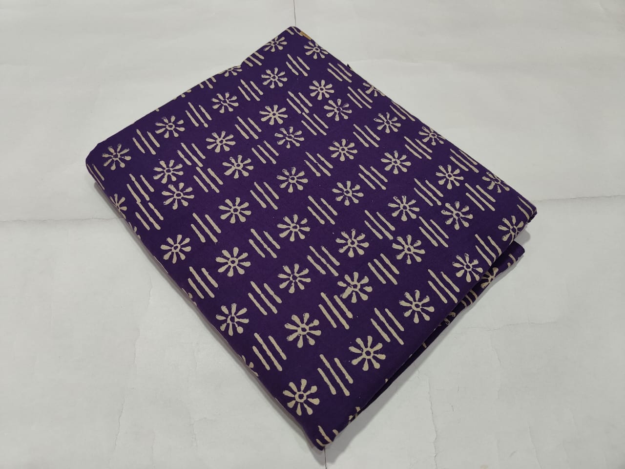 Purple Floral Line Printed Cotton Fabric Stylish Pattern | Maharani Vastra