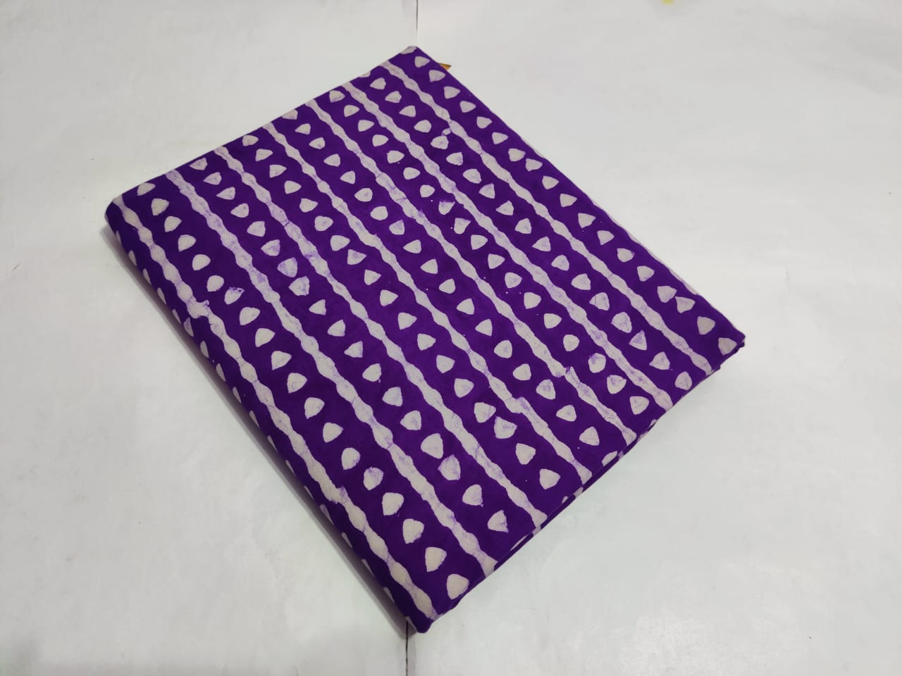 Purple Dot Stripe Printed Cotton Fabric Trendy Pattern | Maharani Vastra