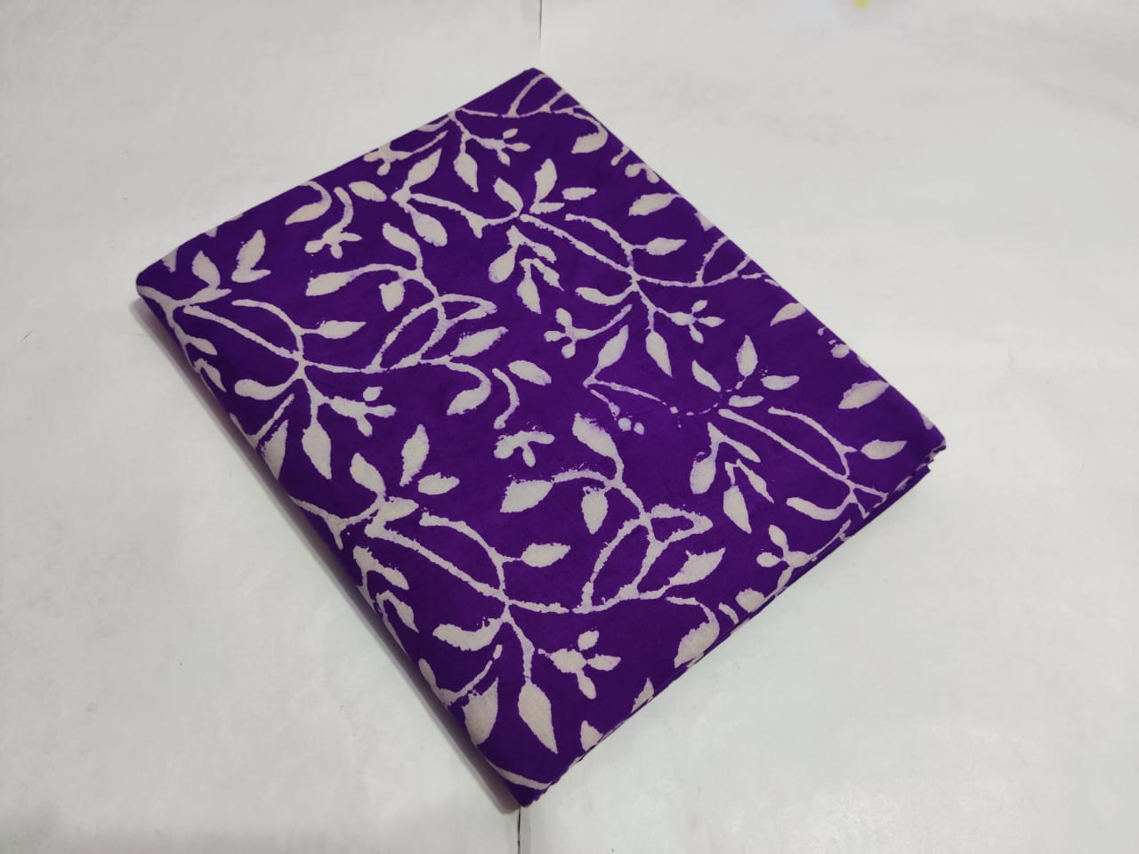 Purple Floral Vine Printed Cotton Fabric Stylish Design | Maharani Vastra