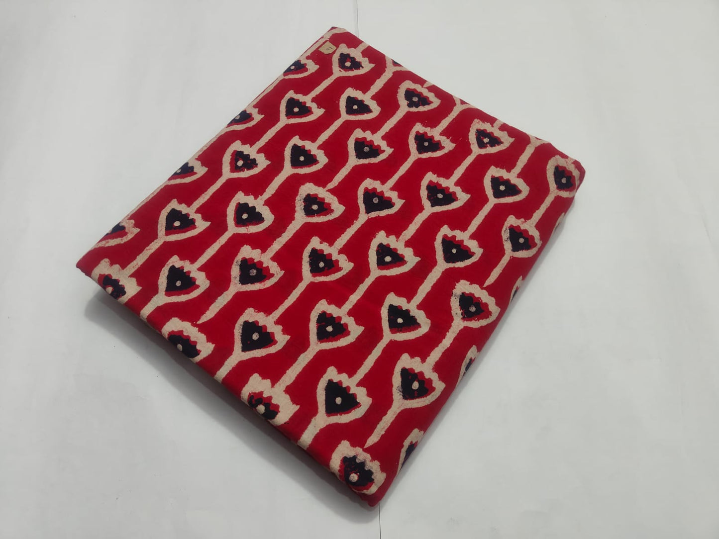 Red Heart Printed Cotton Fabric for Dresses & Kurtis | Maharani Vastra