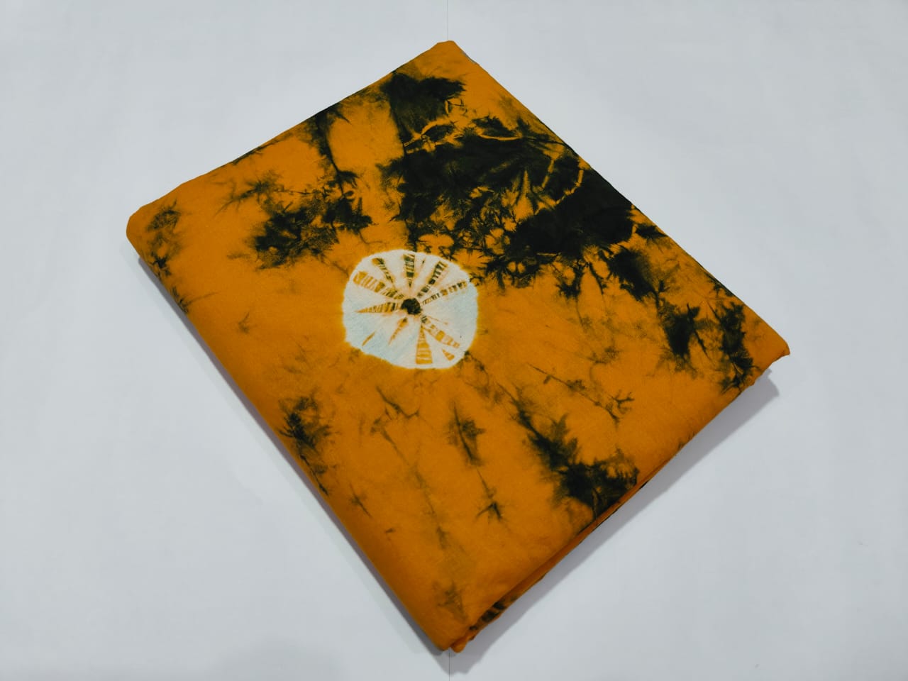 Yellow Red Tie Dye Cotton Fabric Trendy Design | Maharani Vastra