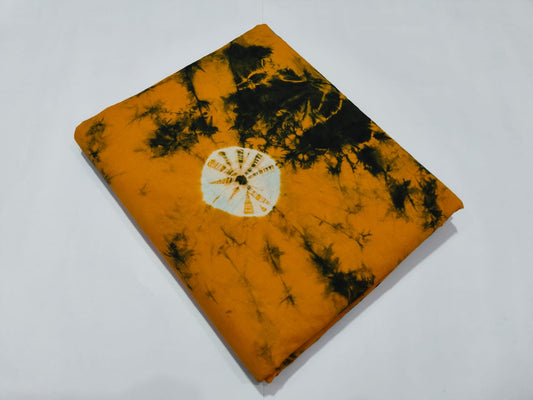 Yellow Red Tie Dye Cotton Fabric Trendy Design | Maharani Vastra