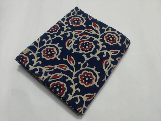 Maharani Vastra Blue Floral Printed Running Fabric