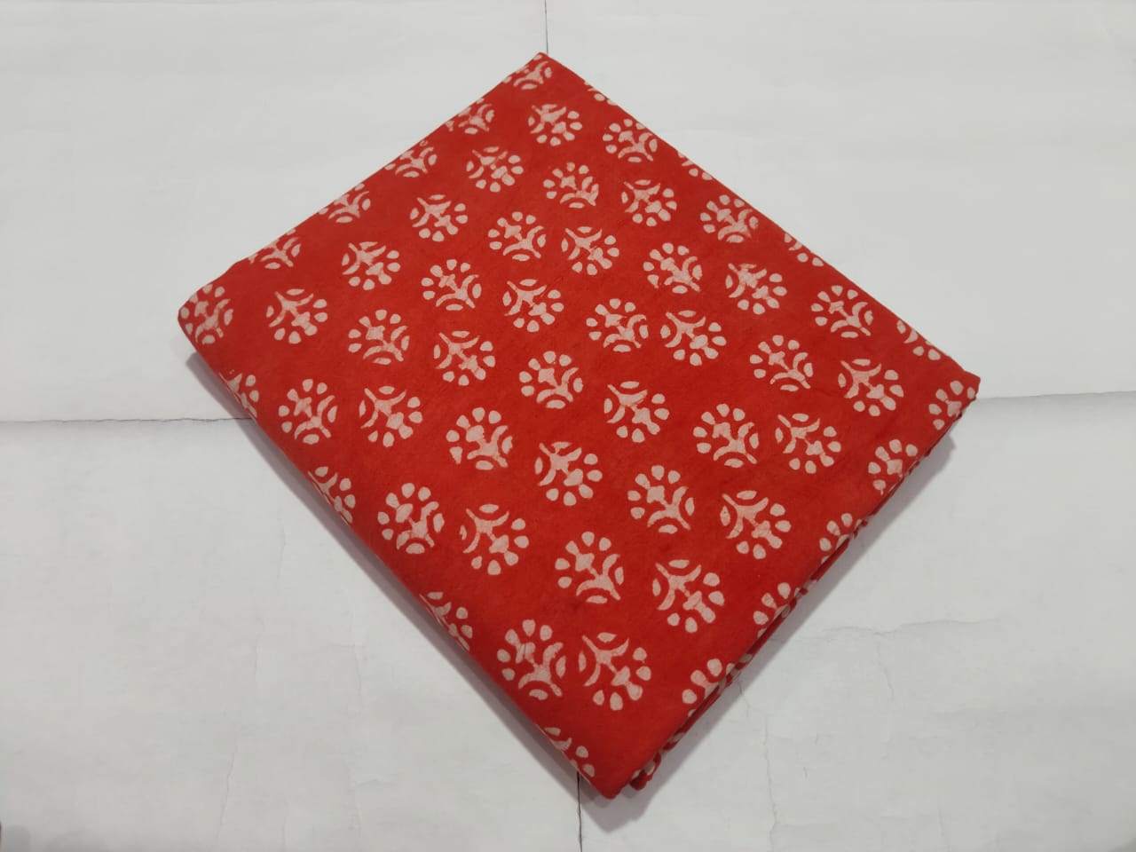 Red Booti Printed Cotton Fabric for Ethnic Wear | Maharani Vastra