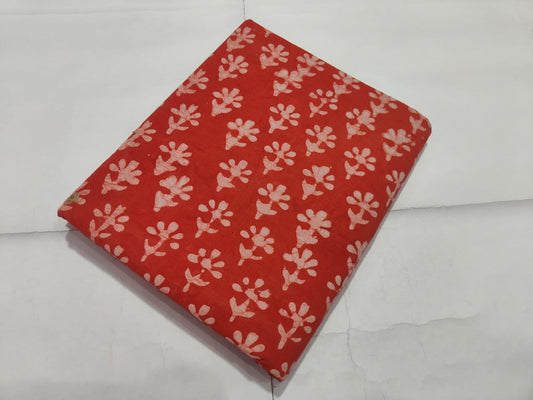 Red Floral Booti Printed Cotton Fabric | Maharani Vastra