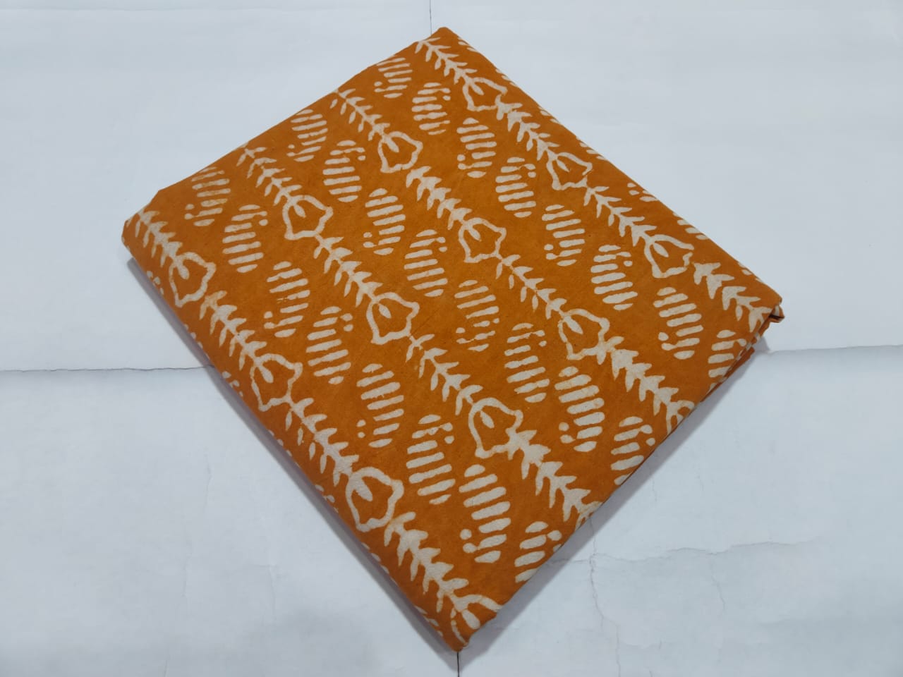 Mustard Leaf Printed Cotton Fabric for Dresses | Maharani Vastra