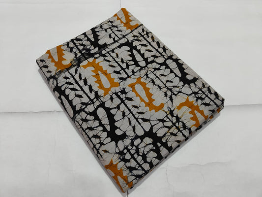 Black White Batik Printed Cotton Fabric Modern Style | Maharani Vastra