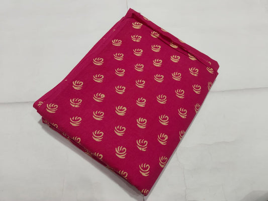 Pink Booti Printed Cotton Fabric Minimal Design | Maharani Vastra