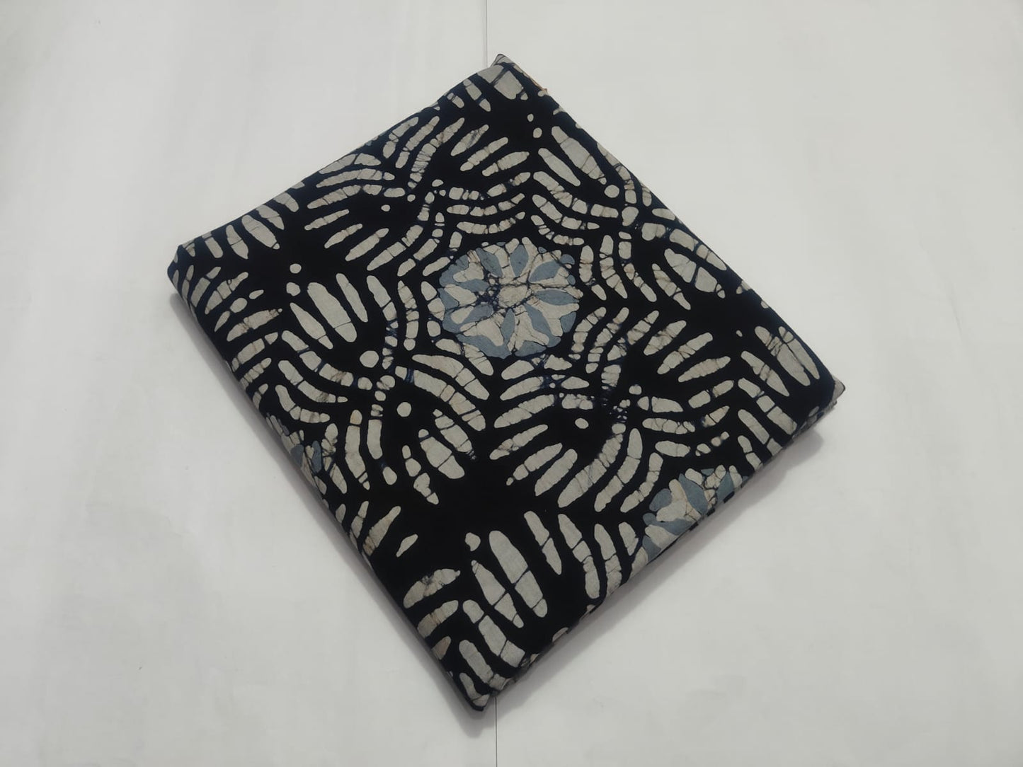 Indigo Batik Printed Cotton Fabric | Handcrafted Design