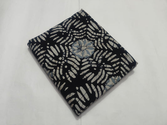 Indigo Batik Printed Cotton Fabric | Handcrafted Design