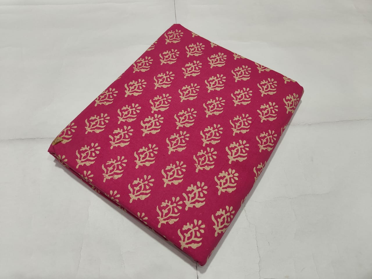 Pink Ethnic Booti Printed Cotton Fabric | Maharani Vastra