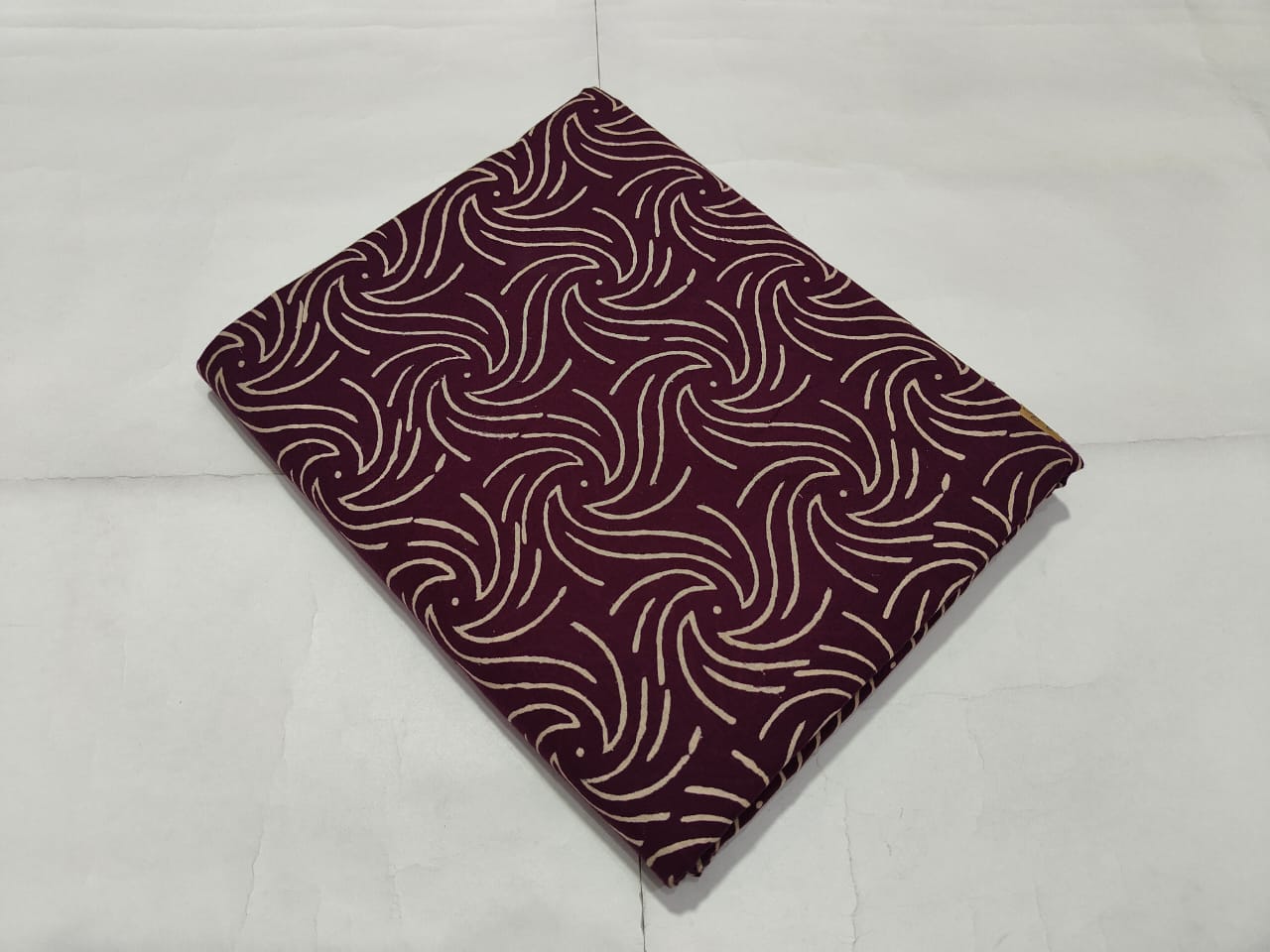 Maroon Wave Printed Cotton Fabric Stylish Design | Maharani Vastra