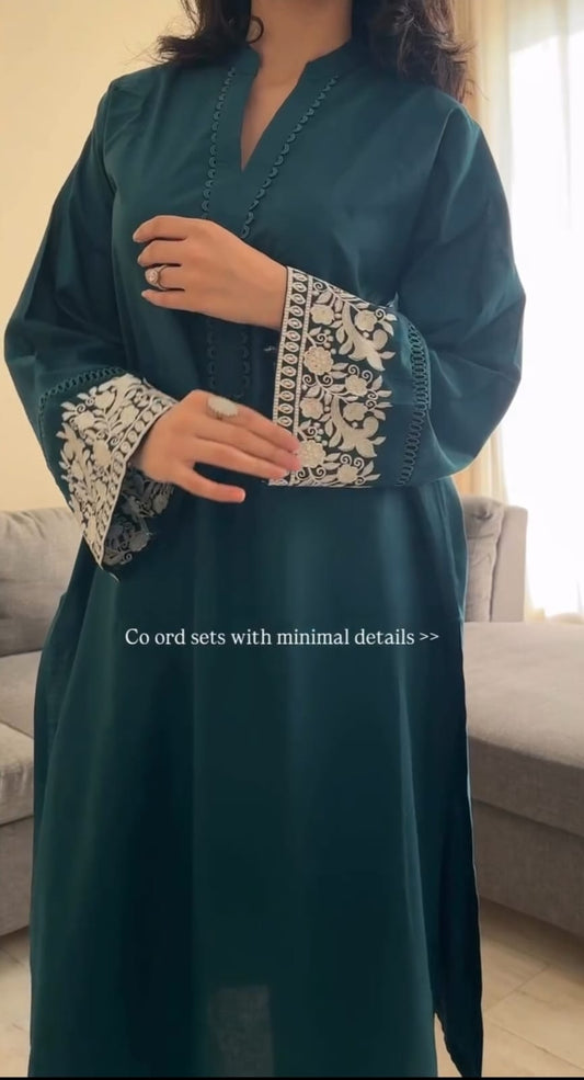 Teal Royale — Embroidered Co-ord Kurta