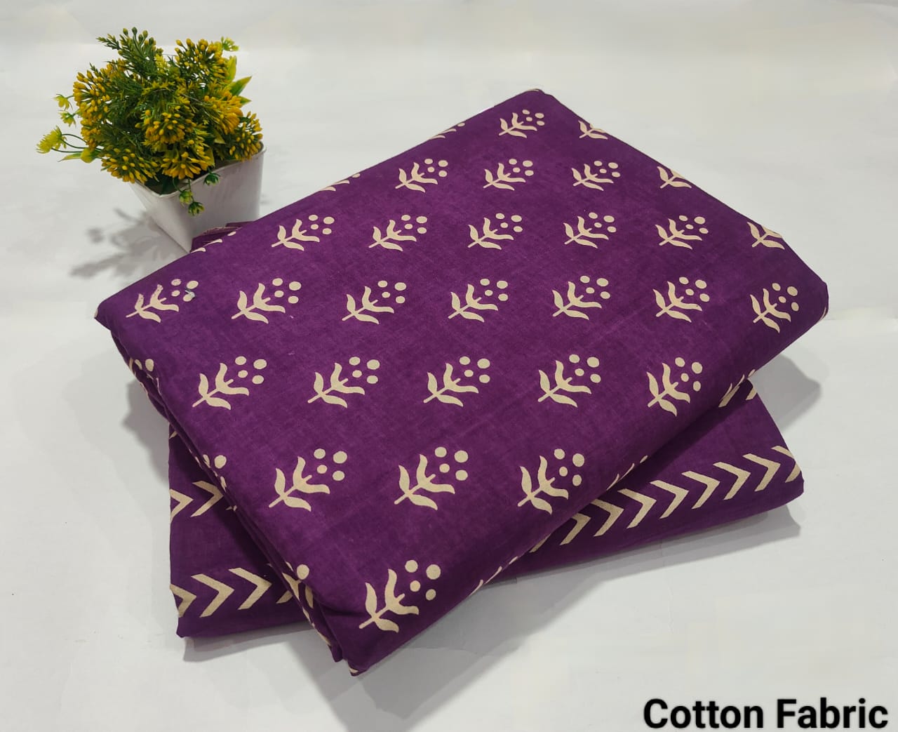 Purple Printed Top & Bottom Suit Set – Elegant Cotton Suit Material (MVTB83)