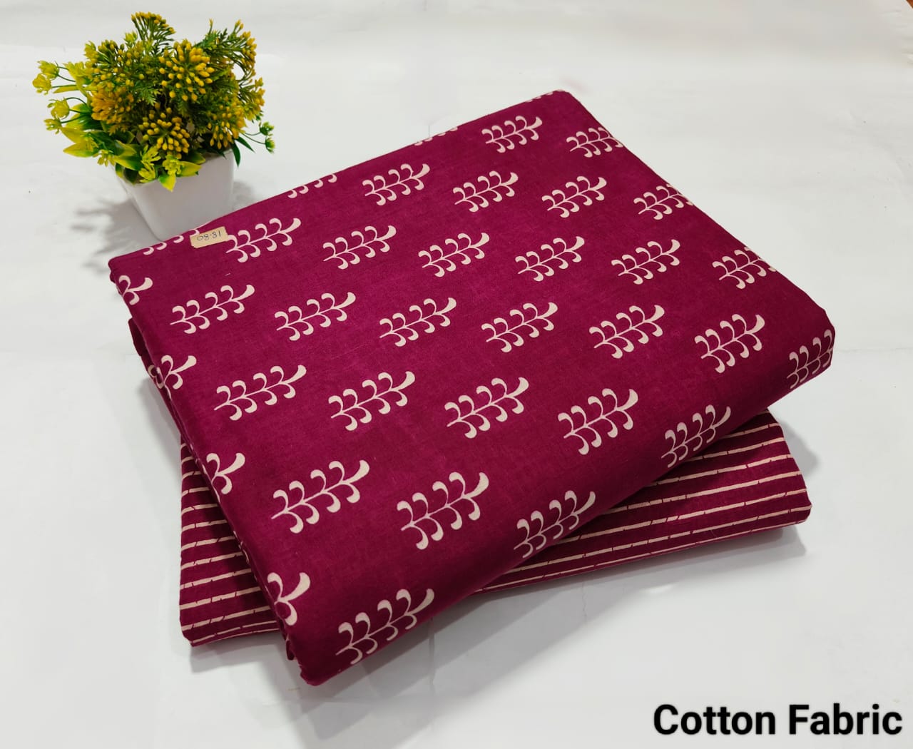 Rani Pink Booti Cotton Fabric – Soft Dress Material (MVTB80)