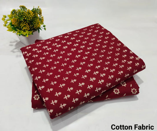 Maroon Printed Cotton Fabric – Elegant Daily Wear Material (BFTB65)