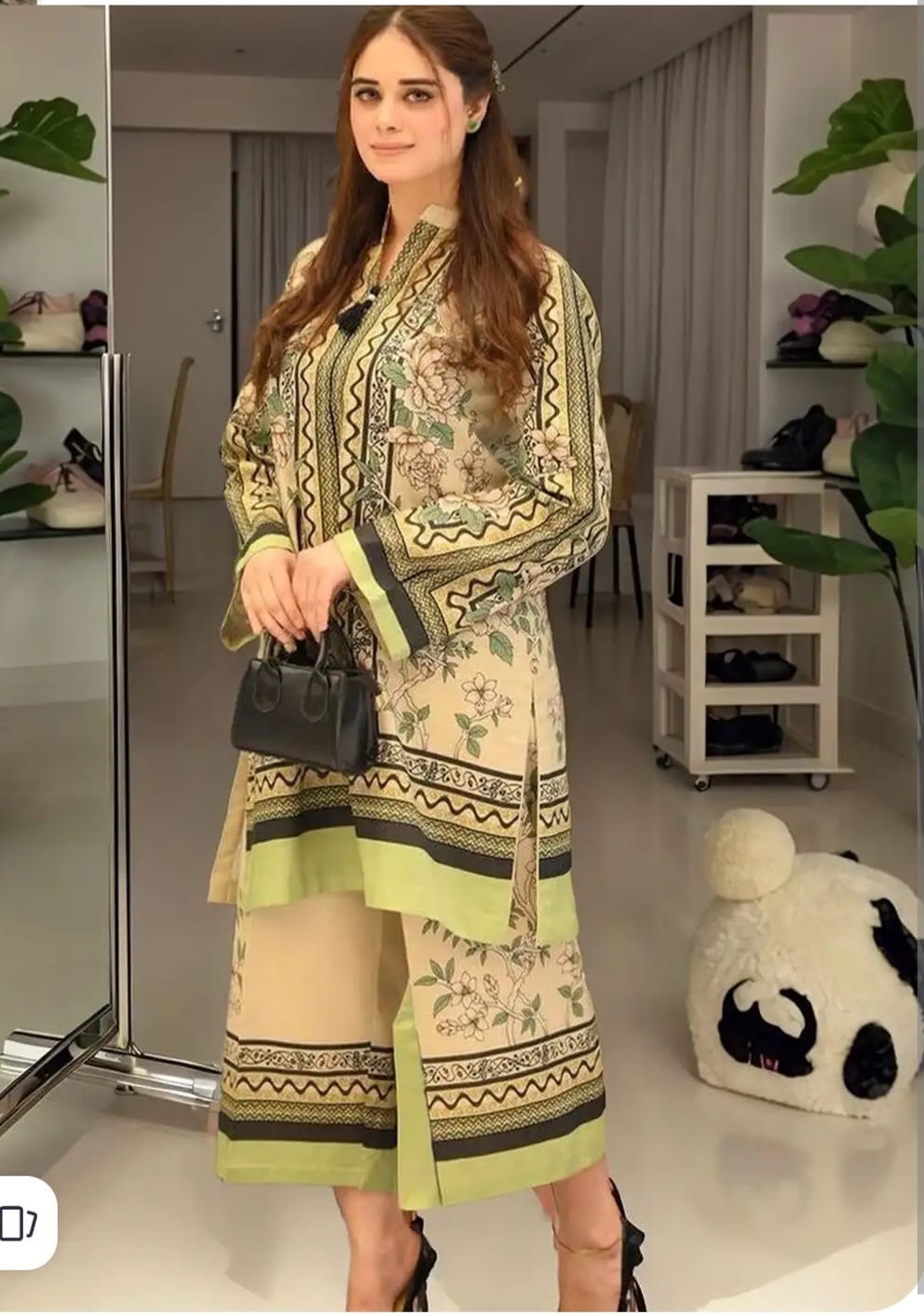 "Garden Luxe — Floral Digital Print Muslin Kurta