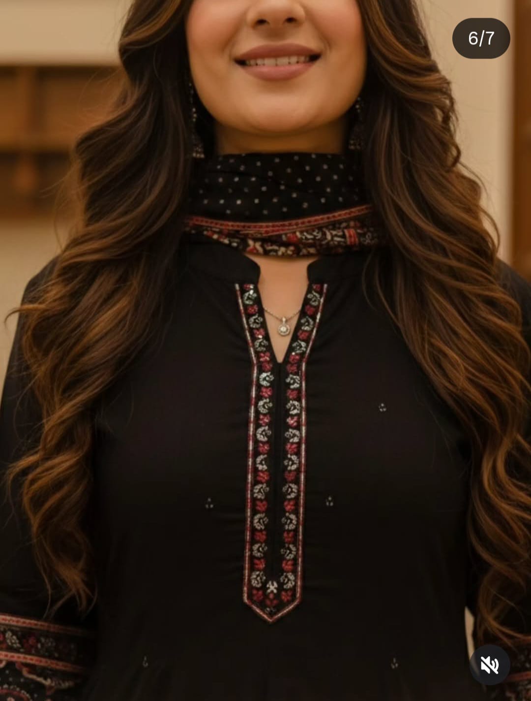 Black Premium Cotton Anarkali Dress | Mirror & Katha Thread Work | Hand Block Print Border